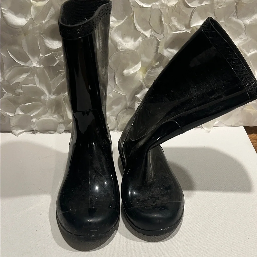 UGG Shiny Black Kids Rain Boots
